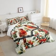 thumbnail image 3 of Cardinal Bird Bedding Twin Size Spring Themed Comforter Set Teens Rustic Farmhouse Themed Bedding Comforter Sets Farm Red Animals Birds Duvet Insert Green Tree Branches Quilt, 3 of 5