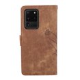 thumbnail image 6 of Nalacover Slim Wallet Case for Samsung Galaxy S20 Ultra, for Women Men, Embossed Pattern PU Leather Shockproof Magnetic Clasp Credit Card Slots Flip Kickstand Phone Case+Wrist Strap,Brown, 6 of 7