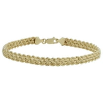 KoolJewelry 10k Yellow Gold Triple Rope Chain Bracelet (5.75 mm, 7.5 inch)