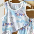 thumbnail image 4 of KPOPLK Baby Boy Summer Clothes Sleeveless Tank Tops T-Shirt + Casual Shorts Toddler Outfits Set(1-2 Years,Blue), 4 of 4