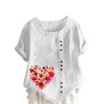 thumbnail image 1 of Camisetas de Manga Corta para Mujeres, Camiseta de Manga Corta Impresa Casual Hecha de 95% Poliéster 5% Spandex para Todas las Estaciones, Camisetas de Manga Corta para Mujeres, 1 of 3