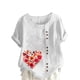 thumbnail image 1 of Camisetas de Manga Corta para Mujeres, Camiseta de Manga Corta Impresa Casual Hecha de 95% Poliéster 5% Spandex para Todas las Estaciones, Camisetas de Manga Corta para Mujeres, 1 of 3