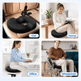 thumbnail image 3 of Qutool Donut Pillow for Tailbone Pain Support, Hemorrhoid Cushion, Orthopedic Memory Foam Seat Cushion, Black, 3 of 9