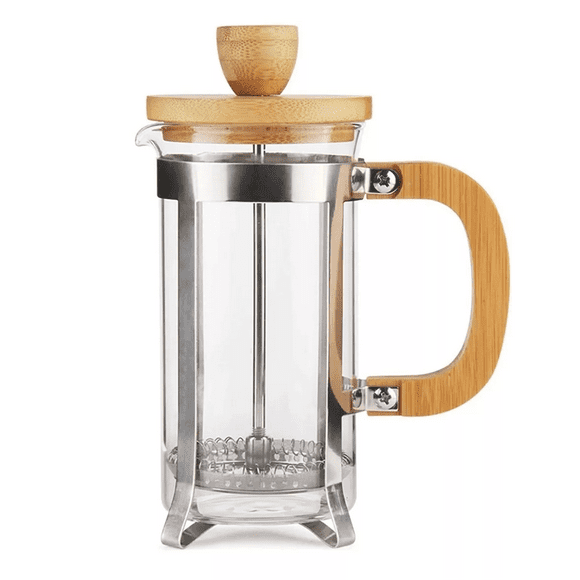 Cafetera Prensa Francesa De Acero Inoxidable Y Bambú