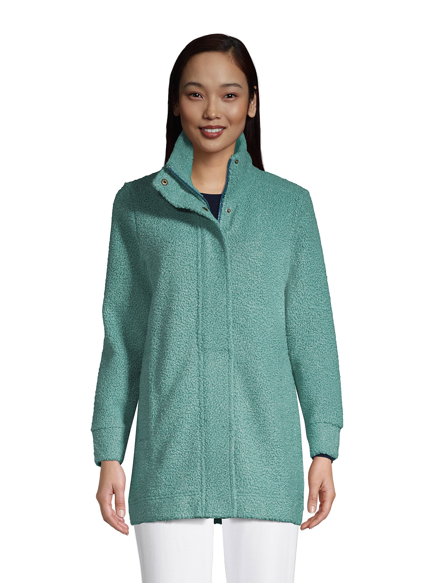 Lands' End Women's Petite Boucle Fleece Coat