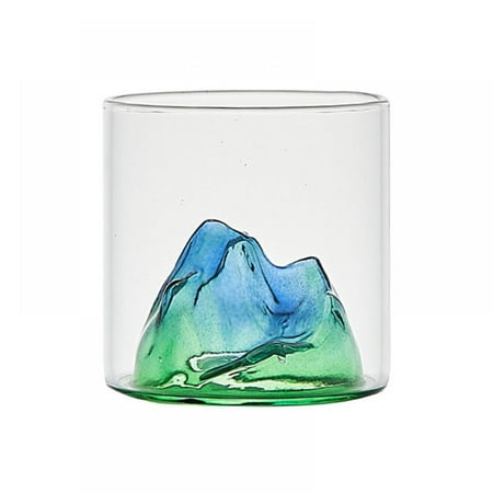 

Heat Resistant Glass Cup Mountain Range Design High Borosilicate Glasses Uses for Juice Water Cocktails Beverages and Iced Tea