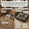 thumbnail image 5 of NIUTA Shoe Organizer for Closet, 2Pack 12-Compartment Shoe Storage Organizer with Clear Zip Top Cover, Fabric Shoe Rack for Closet, Shoe Storage Box with Side Handle, Shoe Shelf Container, 5 of 7