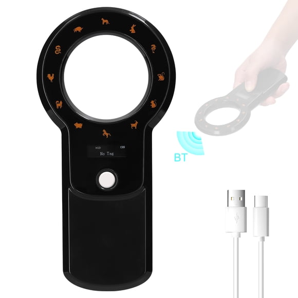 Mistaha Portable Bluetooth Animal RFID Scanner with LCD Display and Long-lasting Battery - WS260-BT Black (Bluetooth + Storage)