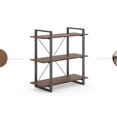 thumbnail image 4 of Bowery Hill Contemporary Brown Wood Three-Shelf Bookcase, 4 of 7