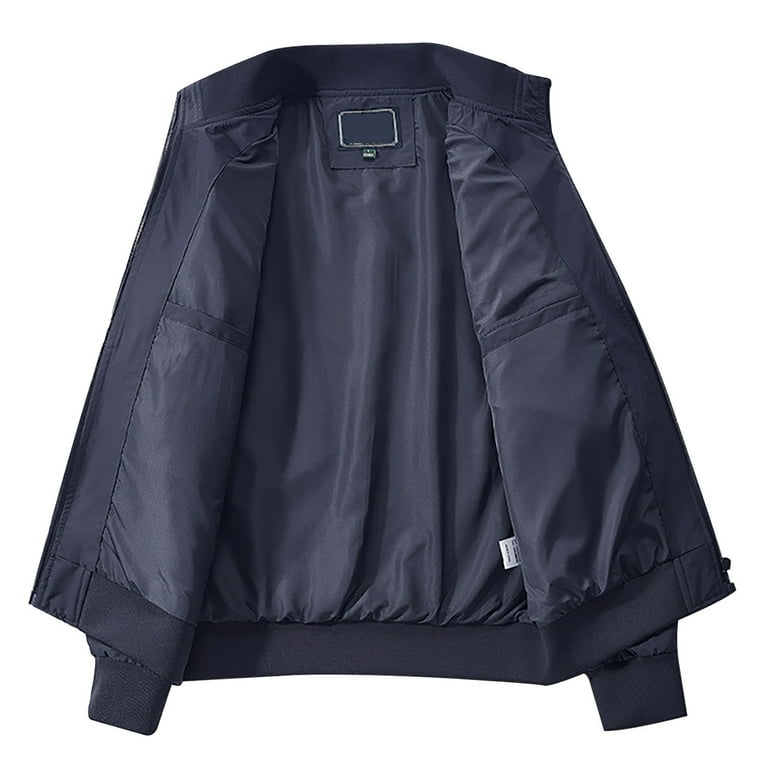JUUYY Men's Bomber Jackets Fall Winter Cotton Zip Up
