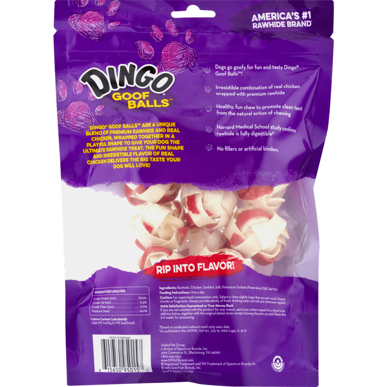 Dingo Goof Balls with Real Chicken Dog Chews Small 15 Count