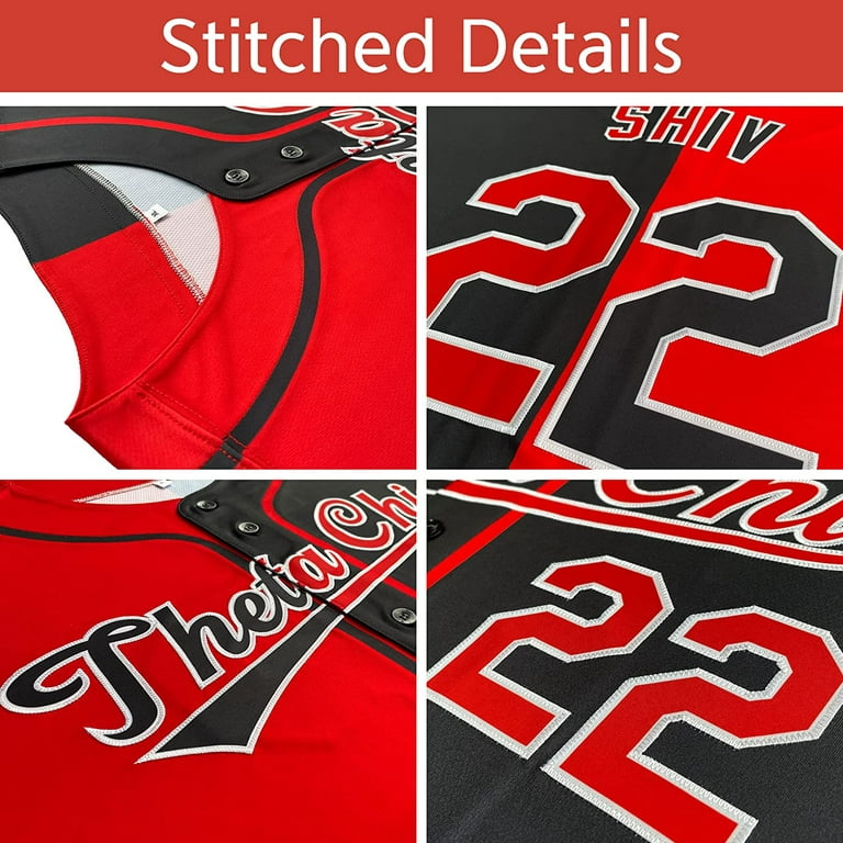 Custom 2 Colors Jersey Personalization Split Baseball Jersey Game Day Outfit for Baseball Softball Player Gift for Kids Women Baseball Lover