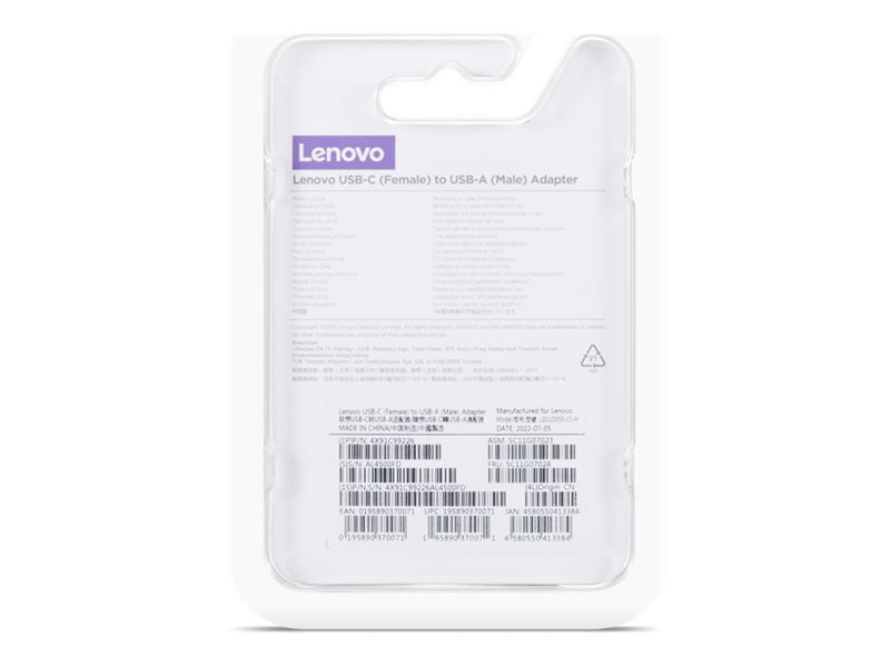 Lenovo USB-C Female to USB-A Male Adapter