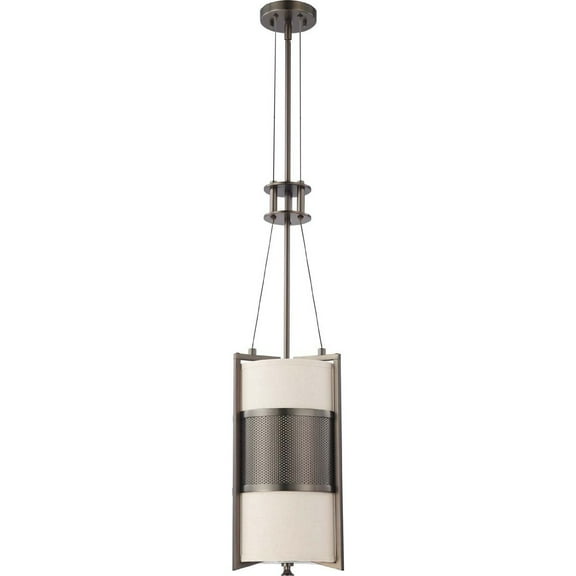 Nuvo Lighting Nuvo 10"W Diesel 1-Light Pendant Hazel Bronze / Khaki Fabric Shade Bronze