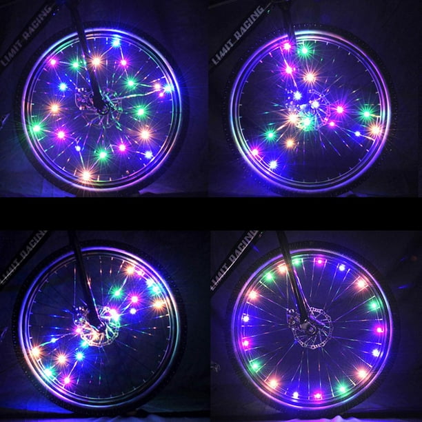 N Luz De Rueda De Bicicleta De 14 Colores Led De Doble Cara