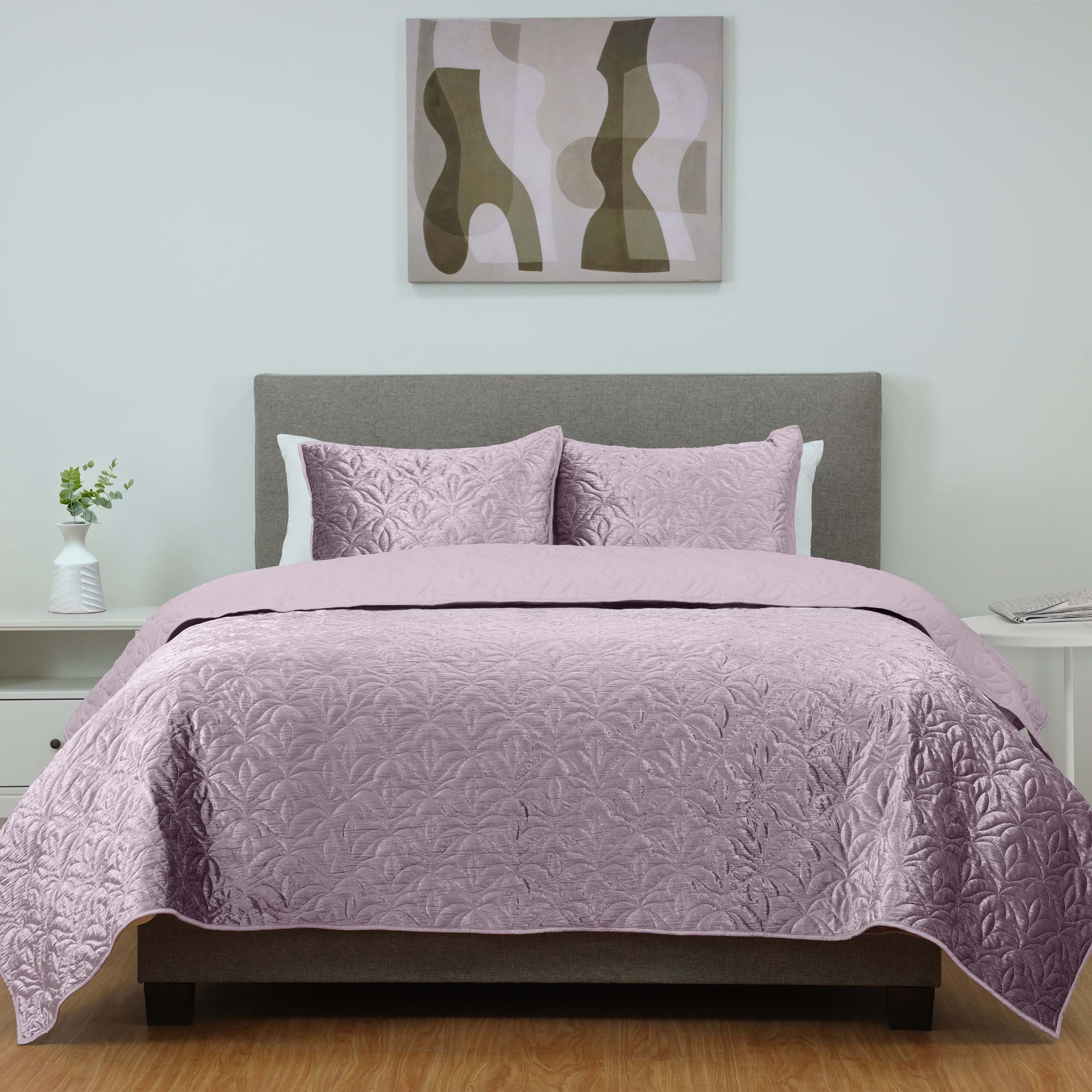 Lemon Tree Lilith Full/Queen Mauve Quilt Set