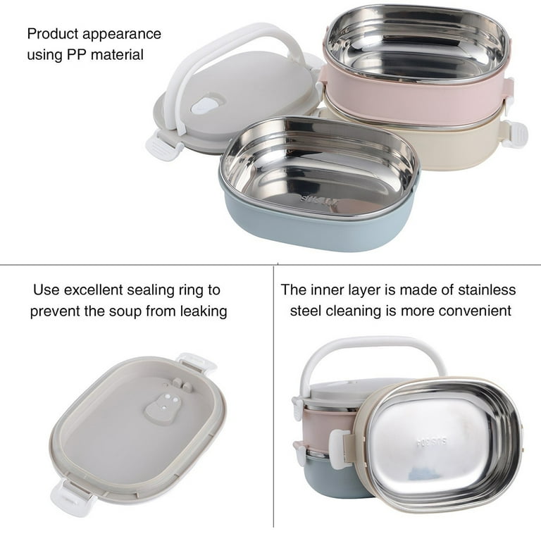 FEIJIAN Thermal Lunch Box Portable Stainless Steel Thermos Multi-layer 2L  Food Container Large Capacity Insulated