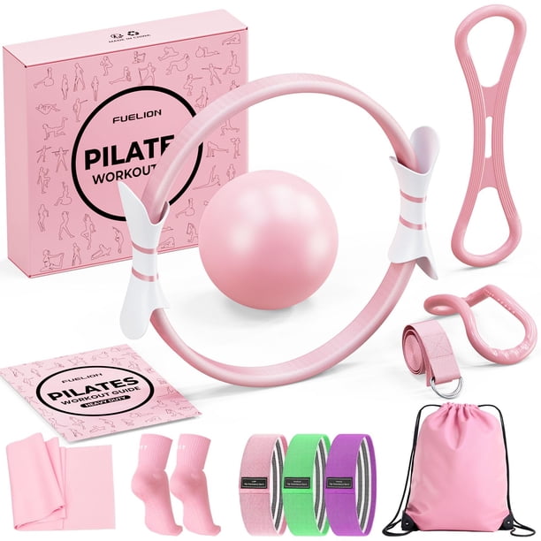 Set de anillos de pilates Fuelion para mujer con bandas de resistencia y accesorios