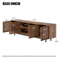thumbnail image 6 of 78" Modern TV Stand for TVs up to 85", Entertainment Center with Closed Storage, Media Console with Slatted Doors, Cable Management & Soft-Close Hinges, Solid Wood Legs for Living Room, Walnut, 6 of 10