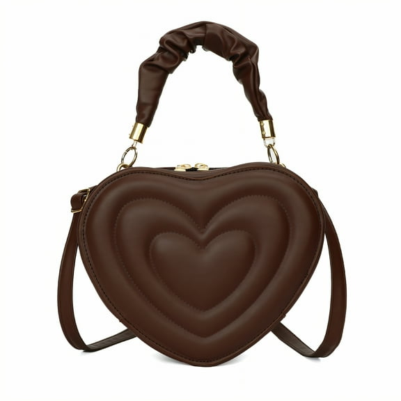 GASTROPOD Leather Purses for Women,Versatile Heart Purse,Luxury Small Purses for Women Crossbody,Brown