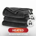 thumbnail image 3 of Sunbeam Dark Shadow Nordic Premium Electric Heated King Size Blanket, 100" x 90", 12 Heat Settings, 12-Hour Selectable Auto-Off, Machine Washable, 3 of 11