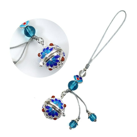 LIANXUE Blue Bead Keychain Essential Oil Diffuser Pendant Blue Beads Rope Keychain Essential Oil Diffuser Caller Lockets Keyring