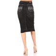 thumbnail image 3 of Fashion2Love Women's Juniors/Plus Size Calf - Length Pencil Stretch Denim Skirt, 3 of 7