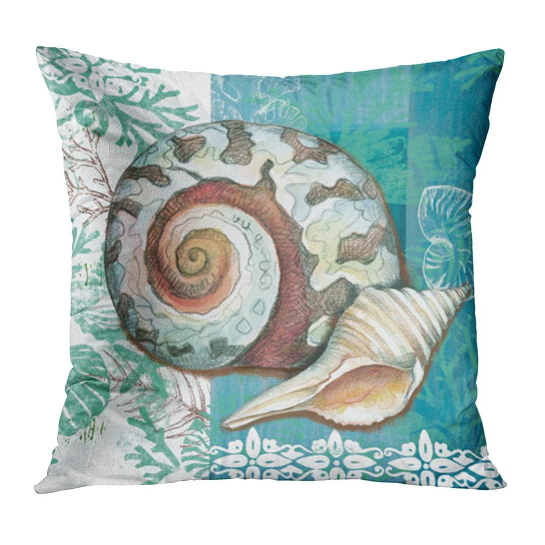 RYLABLUE Set of 4 Pillow Cases Sea Turtle Watercolor Ocean Theme