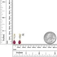 thumbnail image 6 of Gem Stone King 925 Silver and 10K Yellow Gold Red Created Ruby and White Lab Grown Diamond Stud Earrings for Women | 2.05 Cttw | Gemstone July Birthstone | Pear Shape 7X5MM, 6 of 6