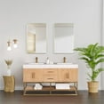 thumbnail image 3 of Bianco 60" Wood Vanity in Light Brown with White Composite Stone Top no Mirror, 3 of 17