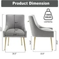 thumbnail image 3 of SEYNAR Velvet Upholstered Dining Chairs Set of 6,Modern Glam Accent Side Chairs with Gold Metal Legs ,Luxury Tufted Vanity Chair for Living Room, Bedroom, Kitchen(Grey), 3 of 7