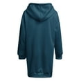thumbnail image 5 of XUELUO Hoodie Dress For Women Solid Color Hooded Drawstring Long Sleeve Sweatshirt Lightweight Summer Dresses With Pockets Streetwear,Blue,L, 5 of 5
