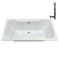 thumbnail image 5 of Streamline N-4460-766-BNK 60 in. x 32 in. Acrylic Soaking Drop-In Bathtub in Glossy White, With External Drain in Brushed Nickel, 5 of 14