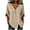 L0017 Beige, variant on Women's Wrap Front V-Neck Button-up Shirt Waist Blouse with Three-Quarter Sleeve for Office and Casual Wear