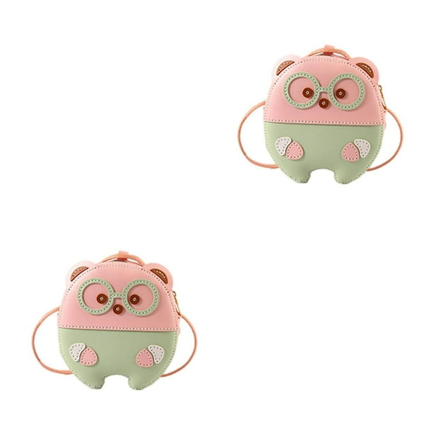 Sonducket Kit de bolso cruzado de cuero DIY Fácil para niños Kits de costura de cuero Rosa Type1