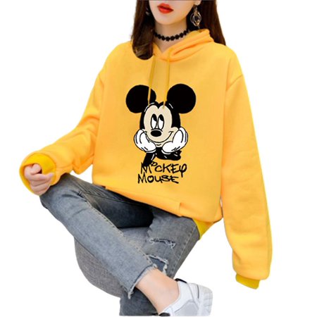 Women Oversize Hoodie Mickey Mouse Printed Winter Sweatshirt With Front  Pocket-Yellow-XL | Walmart Canada