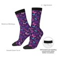 thumbnail image 6 of Honeii Bright Purple Butterflies Print Adult Socks,Crew Socks,Casual Calf Socks,Daily Wear Socks for Men & Women, Perfect for Sports, Casual and Everyday Use, 6 of 6