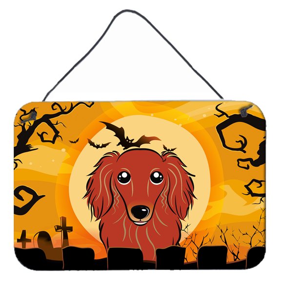 Carolines Treasures BB1772DS812 Halloween Longhair Red Dachshund Wall and Door Hanging Prints