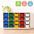 thumbnail image 6 of ECR4Kids 20 Cubby Mobile Tray Cabinet and 20 Scoop Front Storage Bins, 4x5, Kids Furniture, Natural, 6 of 9