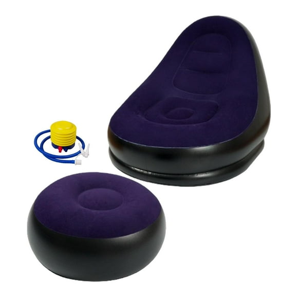 Abbracc Inflatable Lounge Chair with Foot Stool Couch for Bedroom Backyard Farmhouse