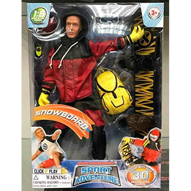 Click N Play Sports And Adventure Snowboarding 12 Inch Action Figure Play Set With Accessories Walmart Com Walmart Com