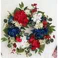 thumbnail image 2 of Celebration Select Tri Color Hydrangea Flag Garland | Independence 250th Anniversary Theme Door Decorative Wall Hanging, 2 of 9