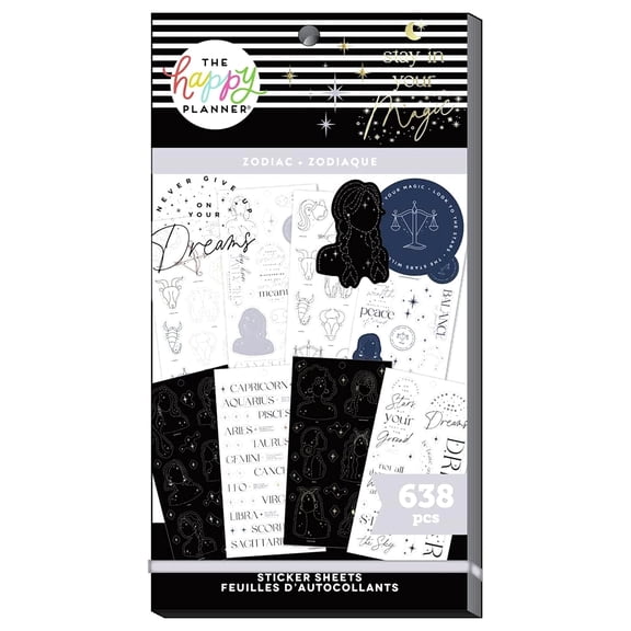 The Happy Planner Sticker Value Pack - Planner & Office Accessories - Zodiac Theme - Multi-Color - Great for Planning & Projects - 30 Sheets, 638 Stickers