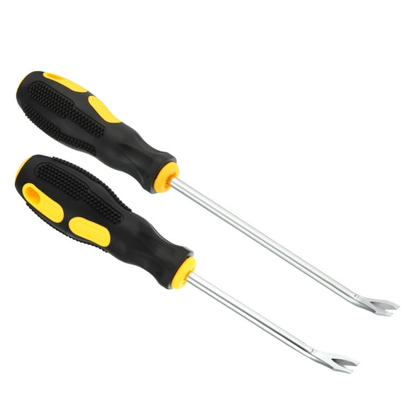 Uxcell Upholstery Staple Remover, 4" Curved 6" Curved Construction Staple Puller Nail Tack Tool Yellow