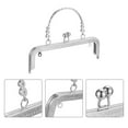 thumbnail image 4 of Unique Bargains Metal Purse Frames, 8.07' 2Pack Kiss Lock Clasp Frame for Coin Bag DIY, Silver, 4 of 6