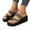 Black, variant on Footbed Sandals For Women Crystal Butterfly Wedge Platform Flip Flop Dress Flatform Slides