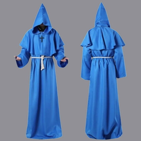 

JNGSA Women s Adult Solid Hooded Gown Long Sleeve Cloak Uniform Top Clearance