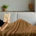 thumbnail image 3 of Ethnic Soft Flannel Fleece Throw Blanket, Grid Design from Indonesia Indigenous Labyrinth Javanese Culture, Cozy Plush for Indoor and Outdoor Use, 60" x 80", Pale Caramel, by Ambesonne, 3 of 5