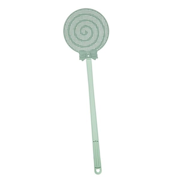 Matamoscas manual de alta resistencia con mango largo para uso doméstico y en jardines. Verde