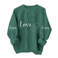 thumbnail image 2 of Craaazy Women's Valentines Long Sleeve Shirts Love Heart Crew Neck Long Sleeve Tops, 2 of 6